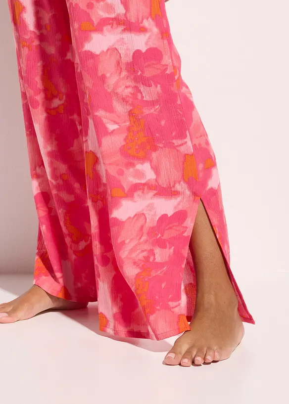 Pantaloni da spiaggia in crinkle operato, bonprix