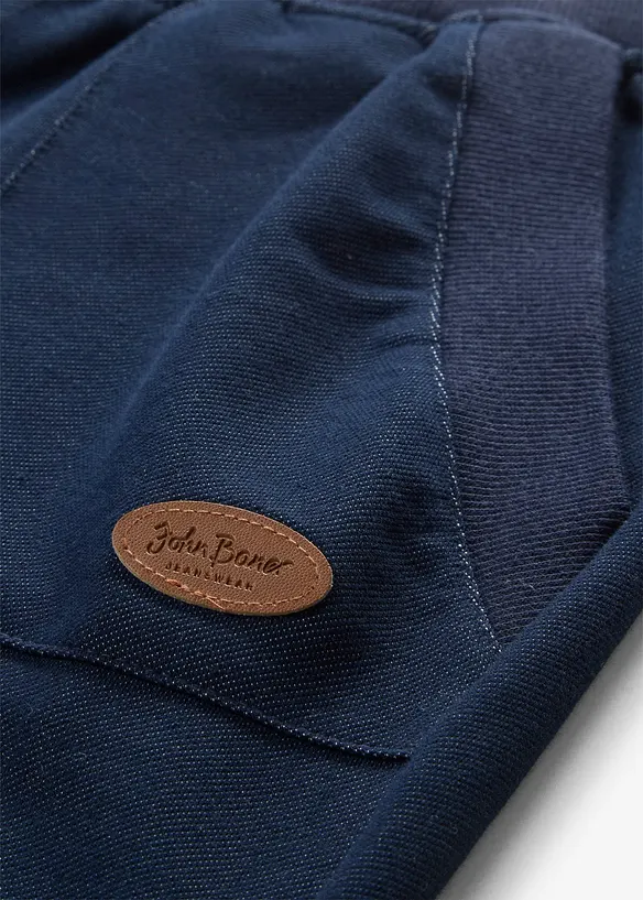 Pantaloni tuta cropped con effetto jeans, bonprix