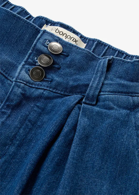 Jeans wide leg cropped con girovita comodo, vita alta, bonprix