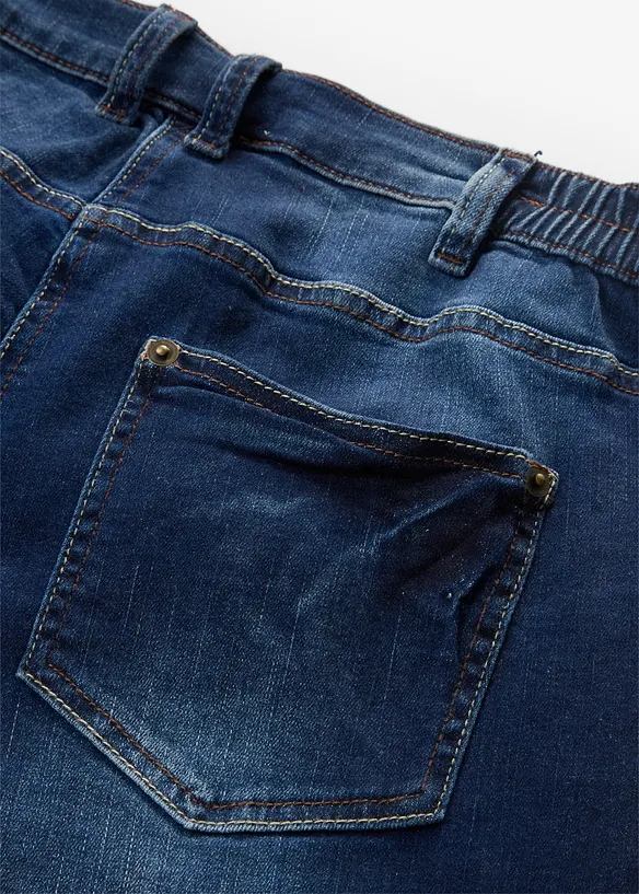 Bermuda in jeans con vita media parzialmente elasticizzata, bonprix
