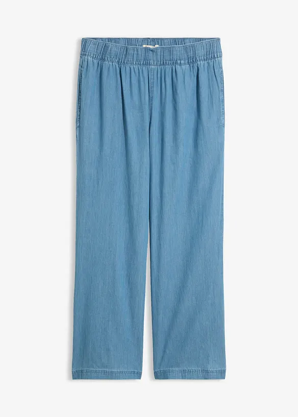Jeans wide leg cropped, vita alta, bonprix