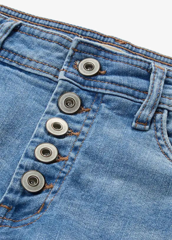 Jeans cropped strappati skinny, bonprix
