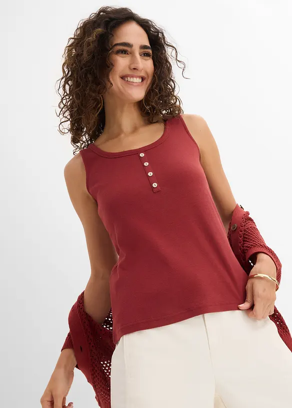 Top a costine lungo fino ai fianchi, bonprix