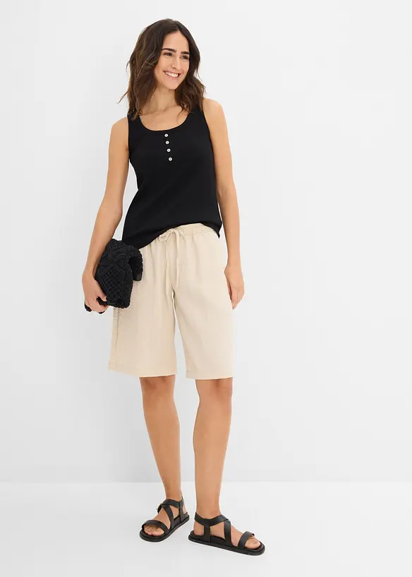 Top a costine lungo fino ai fianchi, bonprix