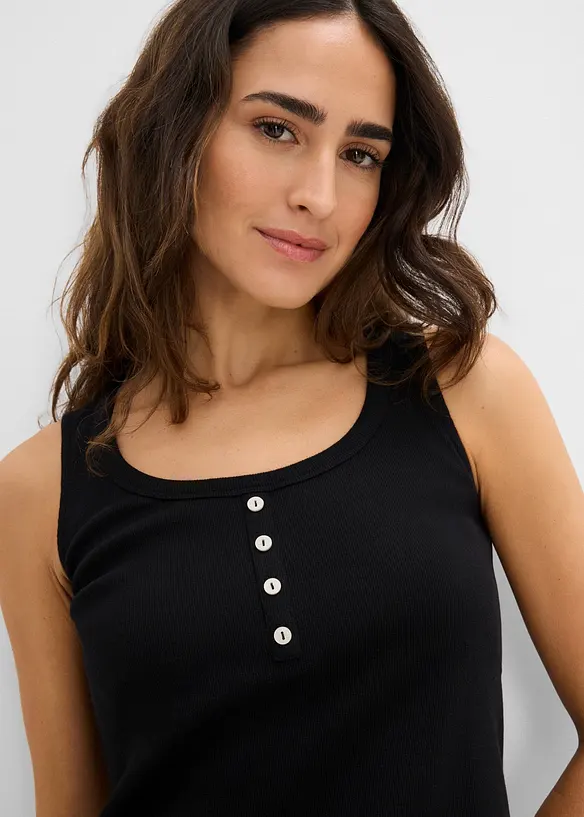 Top a costine lungo fino ai fianchi, bonprix