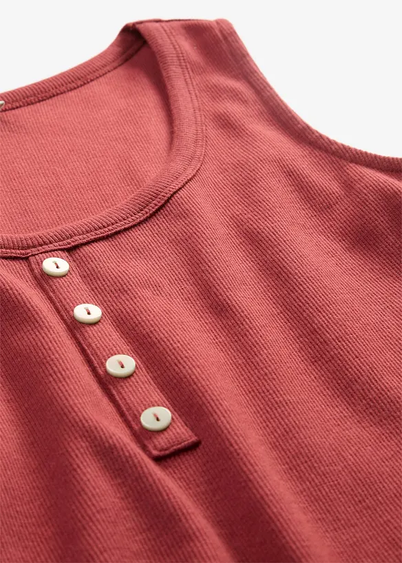 Top a costine lungo fino ai fianchi, bonprix