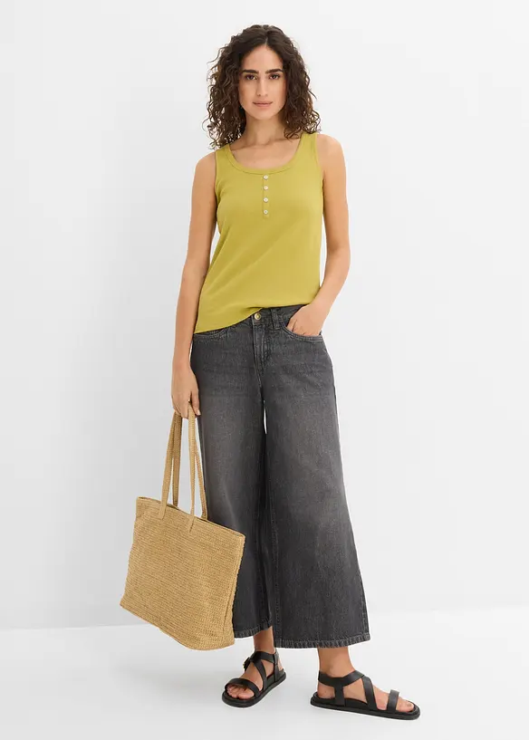 Top a costine lungo fino ai fianchi, bonprix