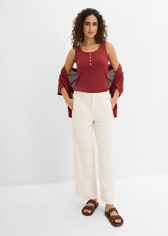 Top a costine lungo fino ai fianchi, bonprix