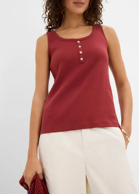 Top a costine lungo fino ai fianchi, bonprix