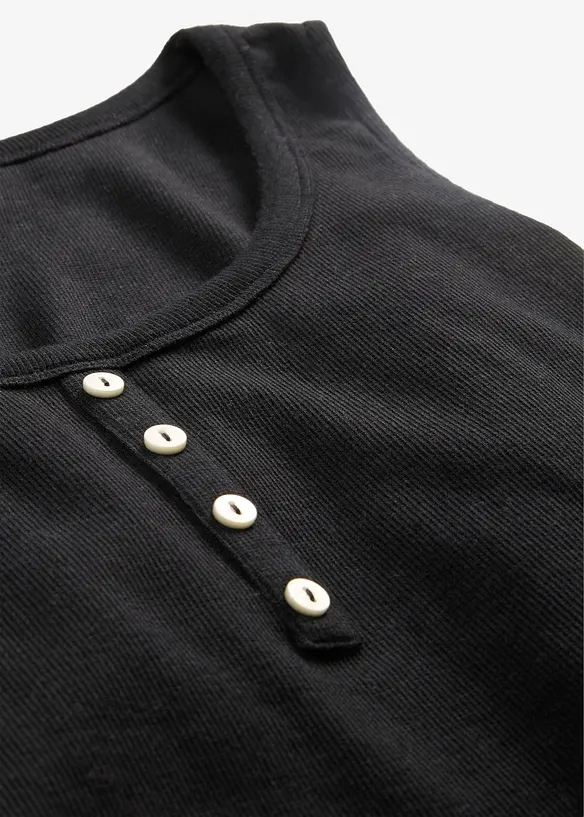 Top a costine lungo fino ai fianchi, bonprix