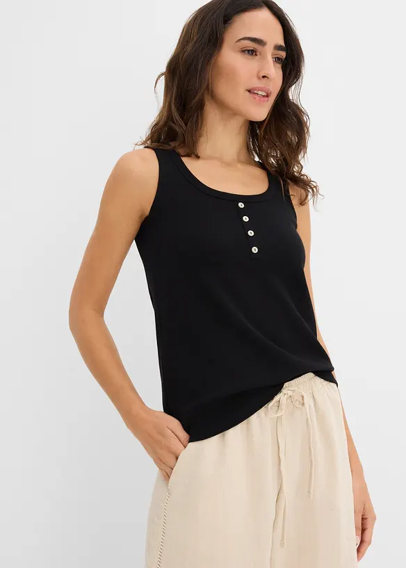 Top a costine lungo fino ai fianchi, bonprix