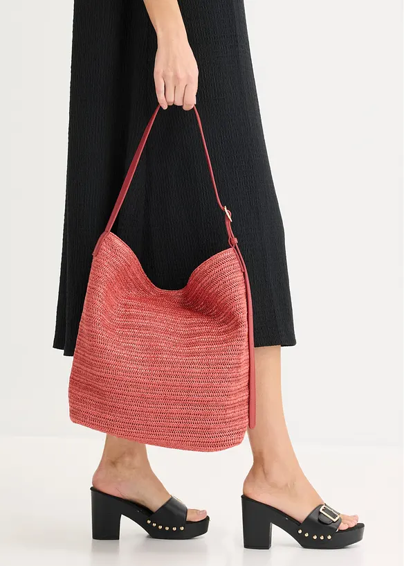 Borsa a sacco effetto paglia, bonprix