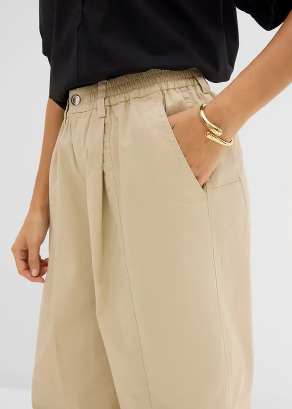 Pantaloni barrel in misto cotone, bonprix