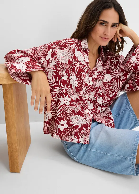 Blusa in stile resort in misto viscosa, bonprix