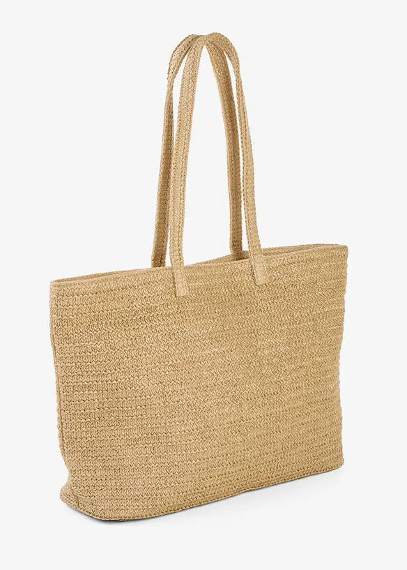 Borsa shopper effetto paglia, bonprix