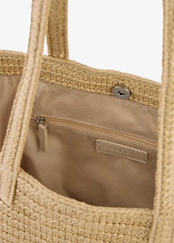 Borsa shopper effetto paglia, bonprix