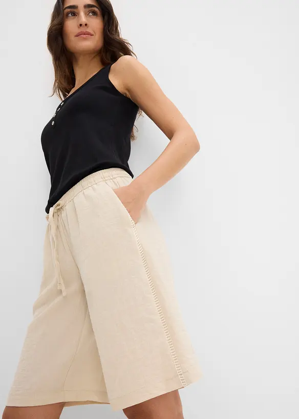 Bermuda in misto viscosa con elastico in vita, bonprix