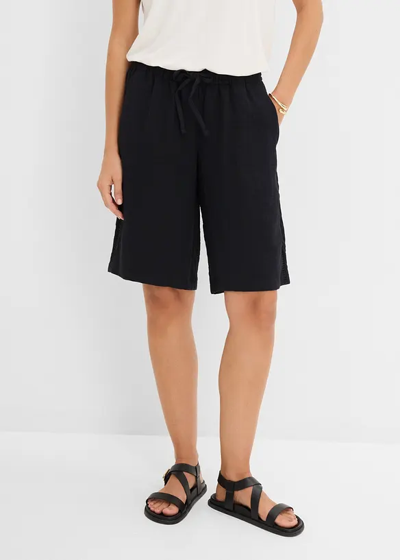 Bermuda in misto viscosa con elastico in vita, bonprix