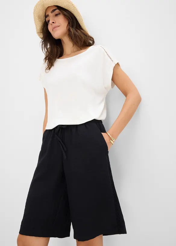 Bermuda in misto viscosa con elastico in vita, bonprix