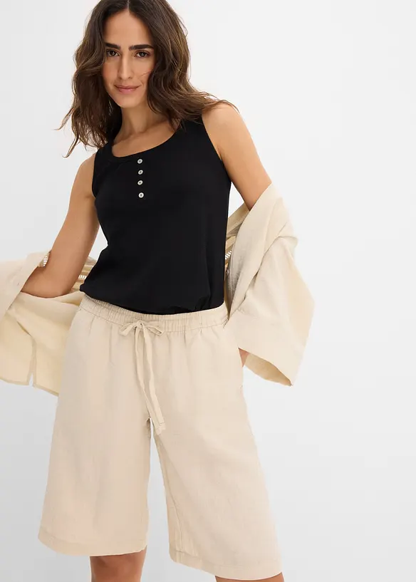 Bermuda in misto viscosa con elastico in vita, bonprix