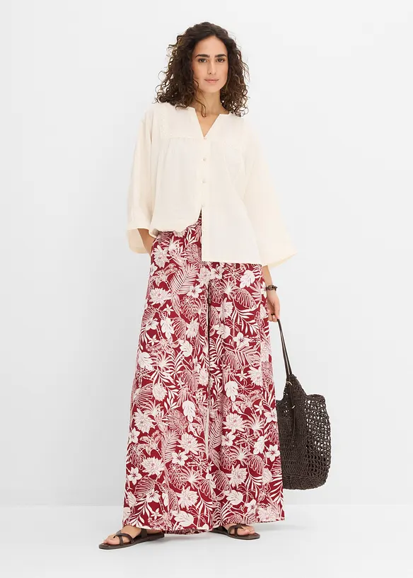 Pantaloni larghi in misto viscosa, bonprix