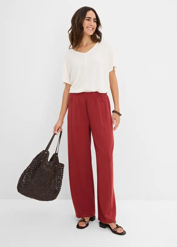 Pantaloni larghi effetto neoprene, bonprix