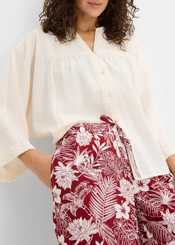 Pantaloni larghi in misto viscosa, bonprix