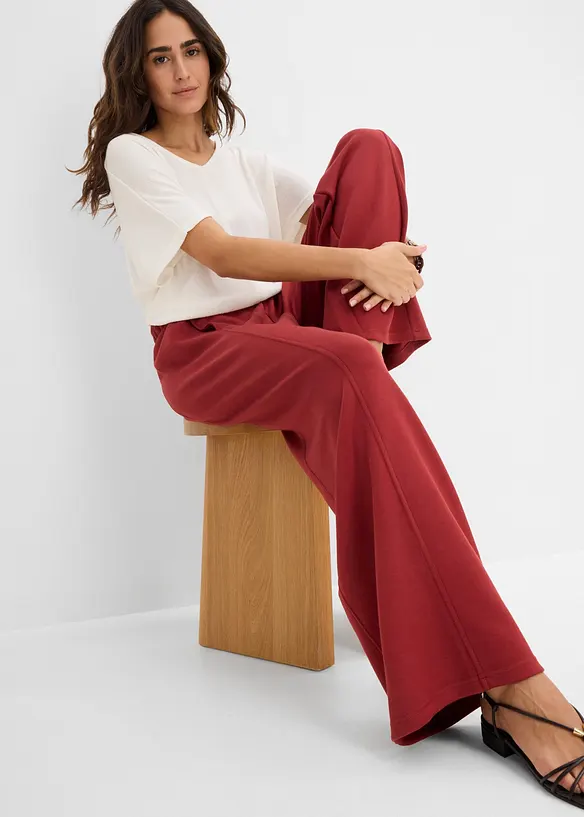 Pantaloni larghi effetto neoprene, bonprix