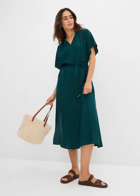 Abito midi in misto viscosa morbido, bonprix