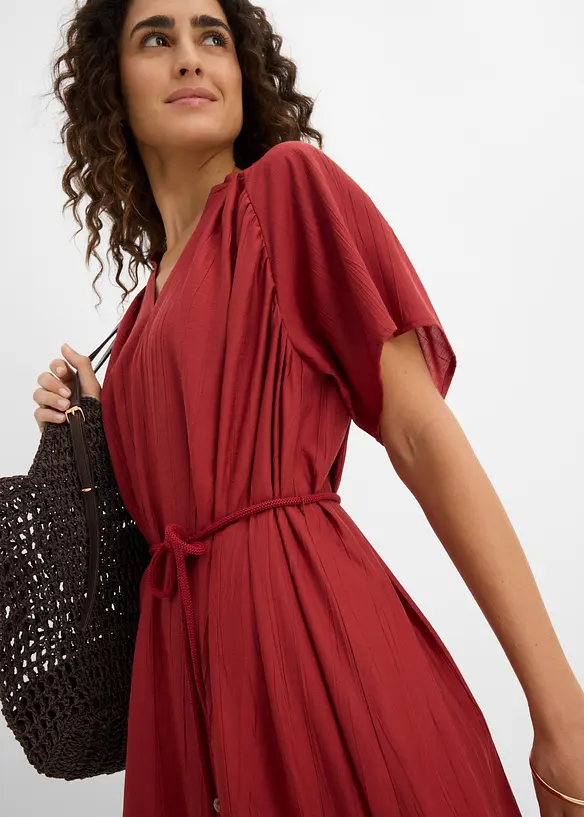 Abito midi in misto viscosa morbido, bonprix