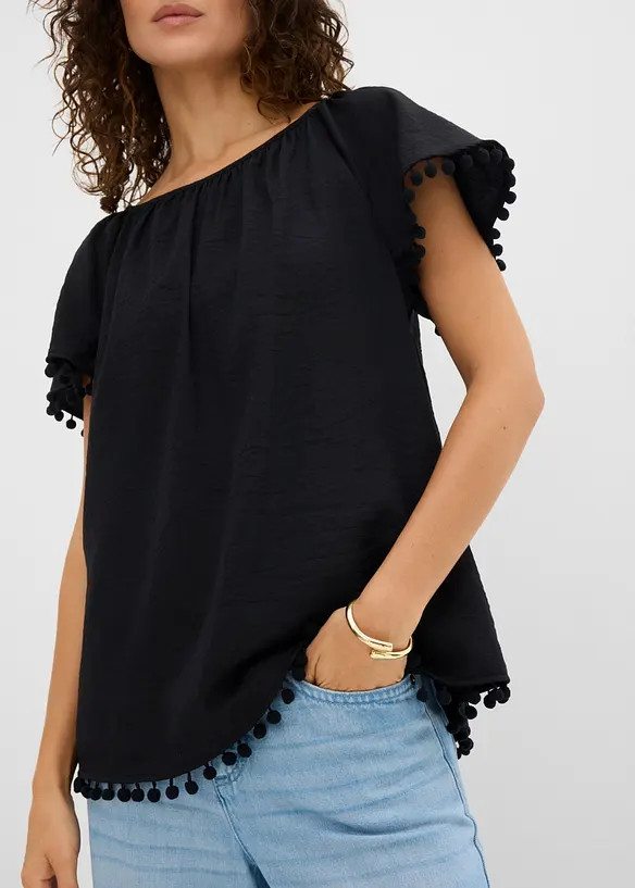 Blusa in misto viscosa morbido, bonprix