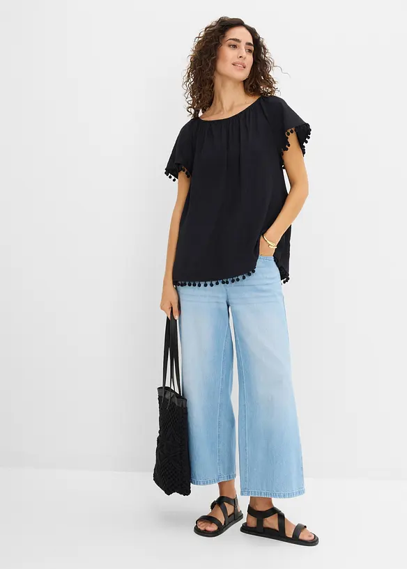 Blusa in misto viscosa morbido, bonprix