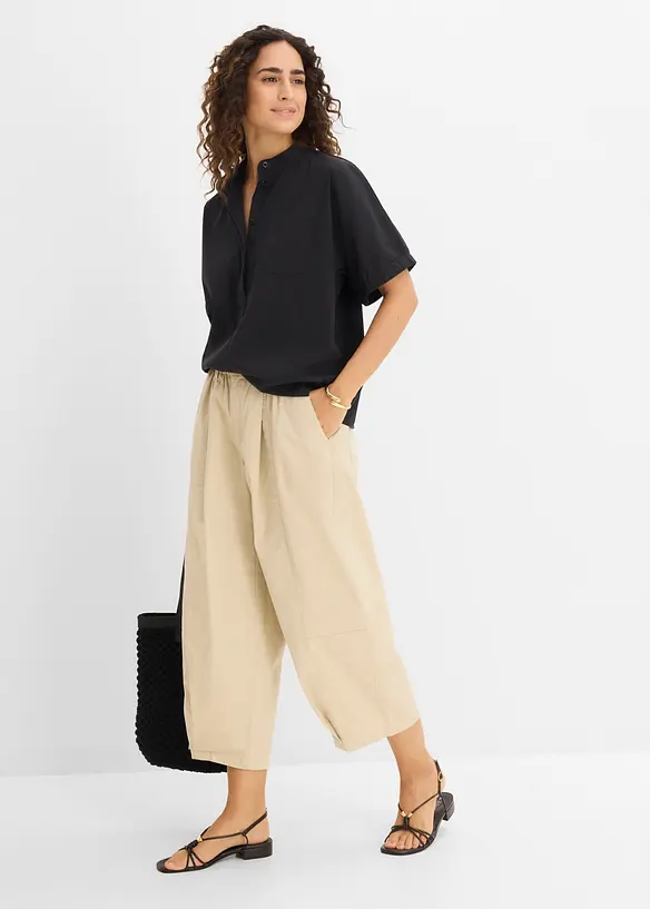 Blusa a maniche corte con spalle scese, bonprix