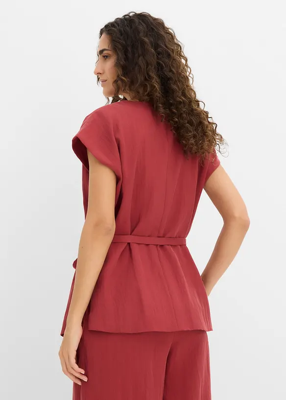 Gilet in misto viscosa con cintura, bonprix