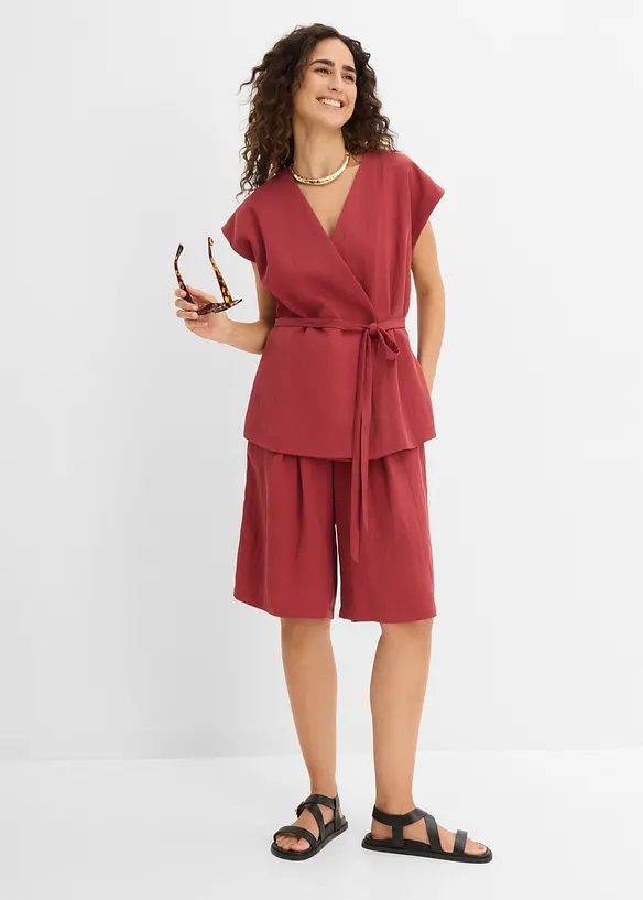 Gilet in misto viscosa con cintura, bonprix