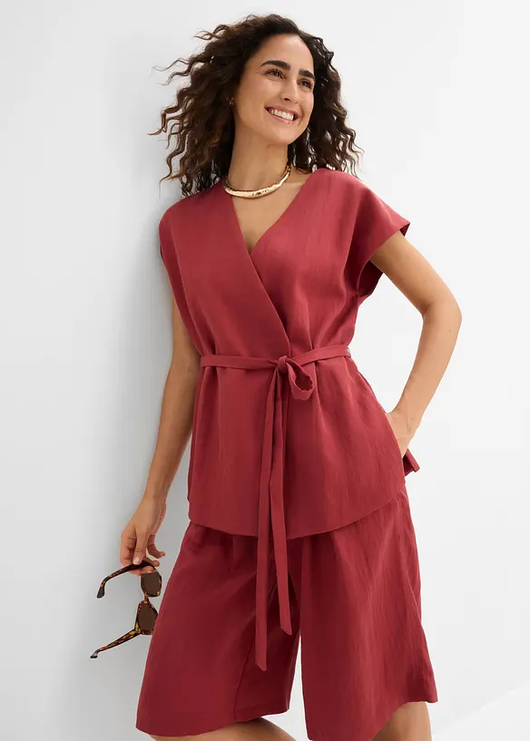 Gilet in misto viscosa con cintura, bonprix