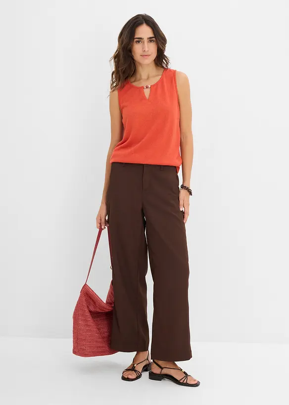 Top in maglia con perle, bonprix