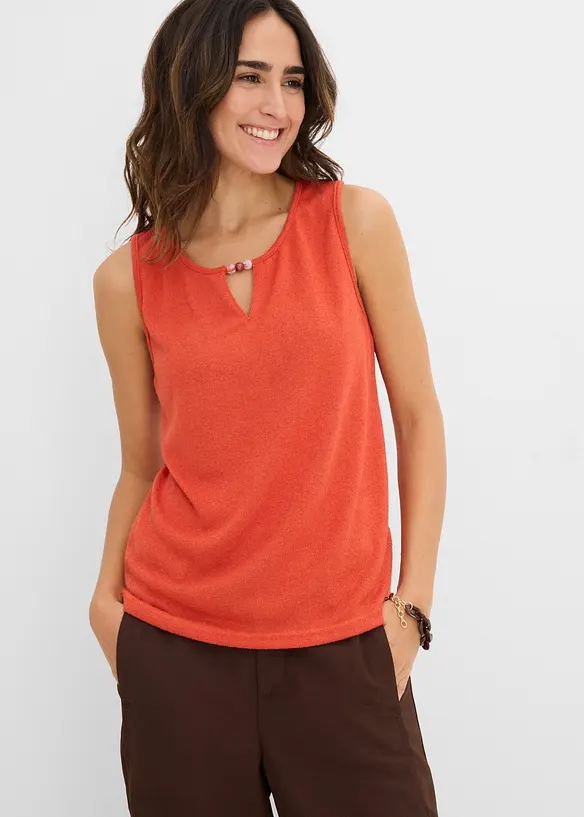 Top in maglia con perle, bonprix