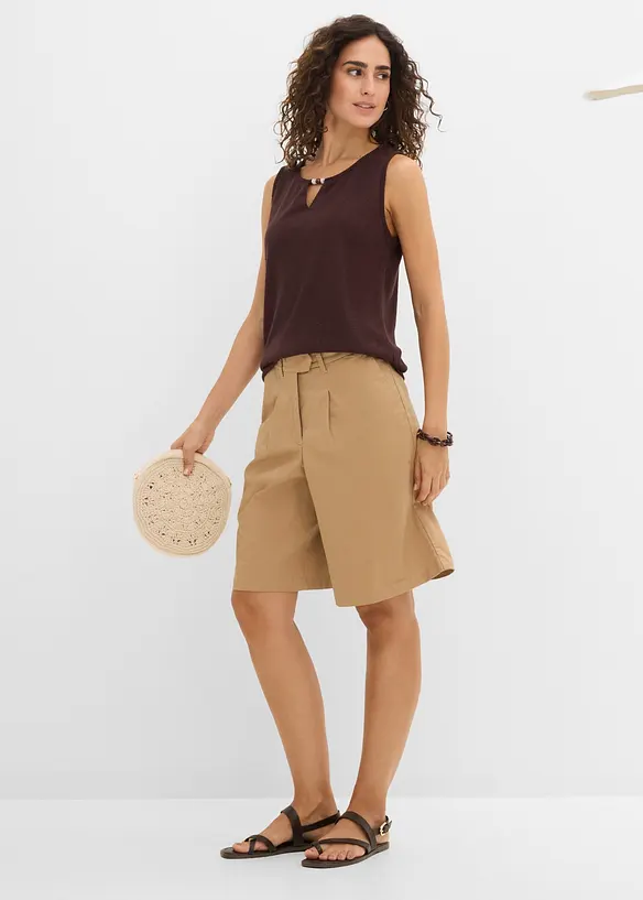 Top in maglia con perle, bonprix