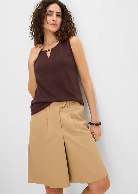 Top in maglia con perle, bonprix