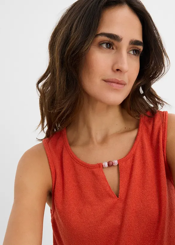 Top in maglia con perle, bonprix