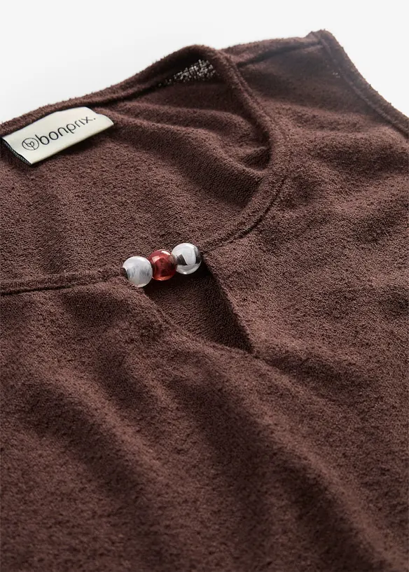 Top in maglia con perle, bonprix