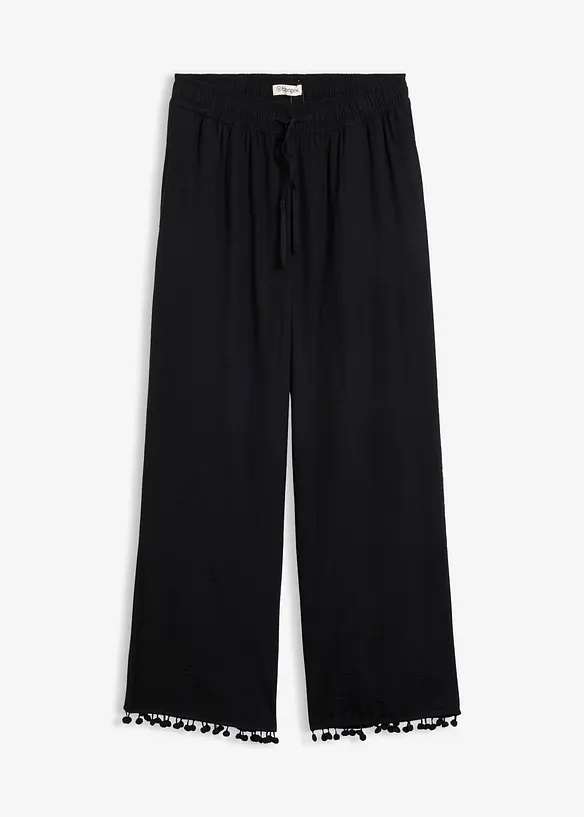 Pantaloni con elastico in vita in misto viscosa fluente, bonprix