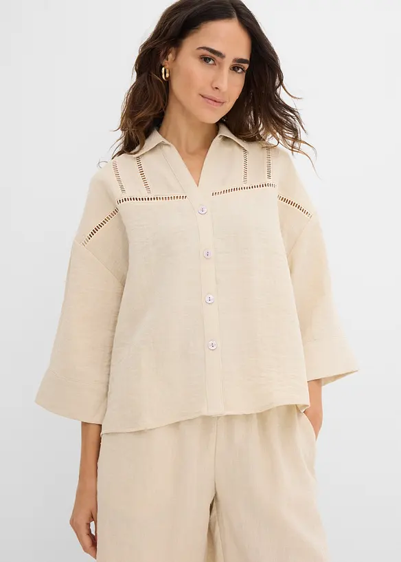 Camicia in misto viscosa, bonprix