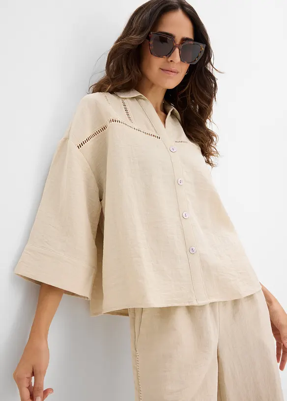 Camicia in misto viscosa, bonprix