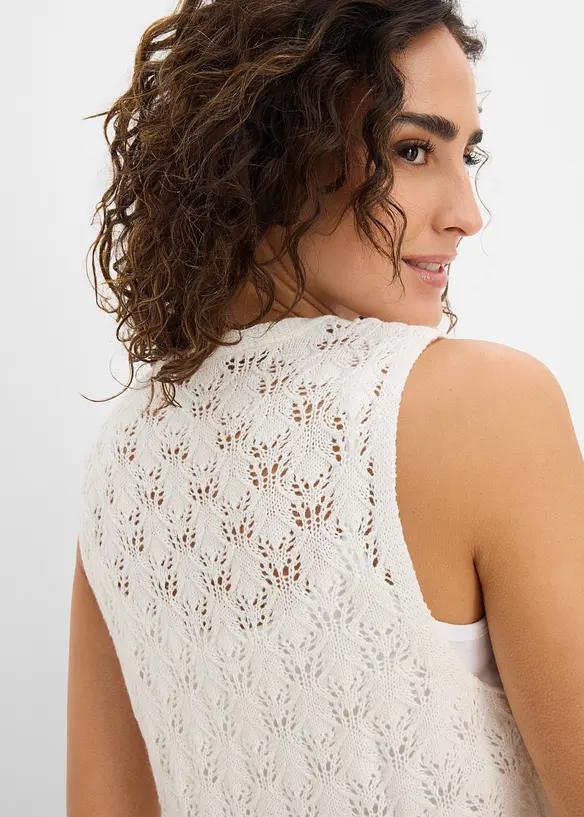 Gilet in maglia traforata, bonprix