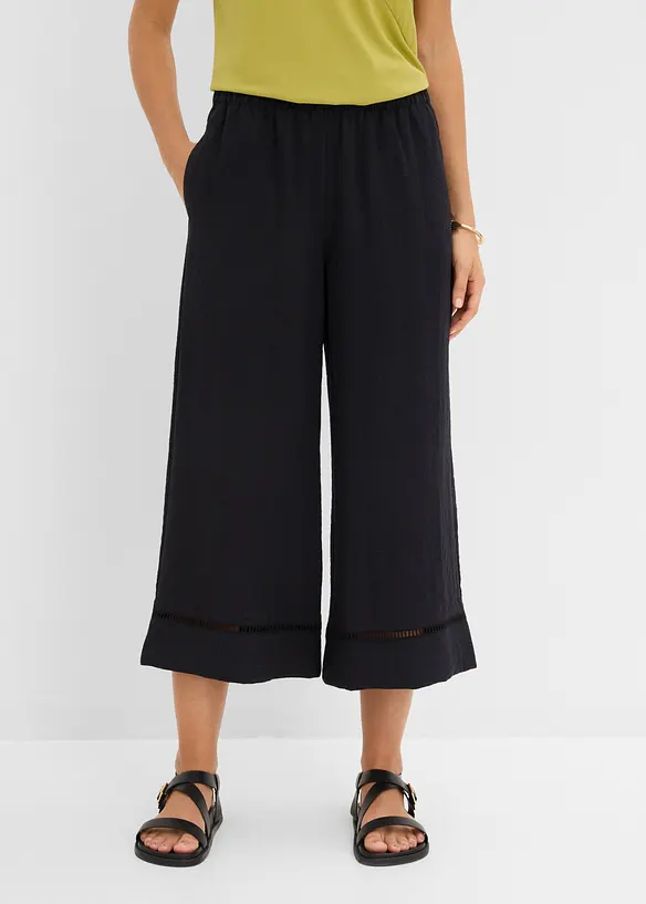 Pantaloni culotte in misto viscosa fluente, bonprix