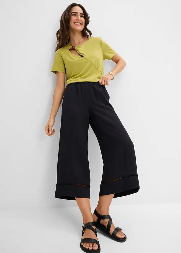 Pantaloni culotte in misto viscosa fluente, bonprix