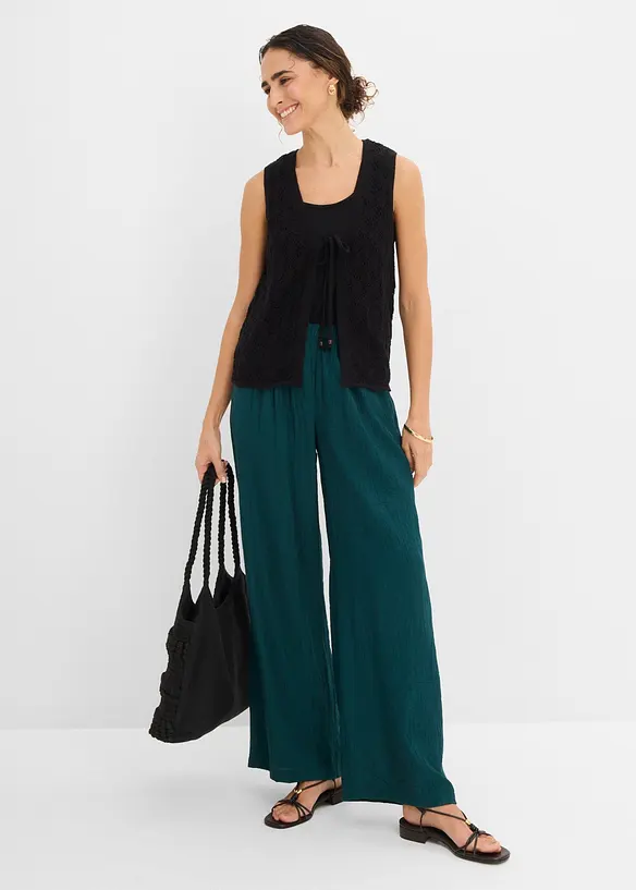 Gilet in maglia traforata, bonprix
