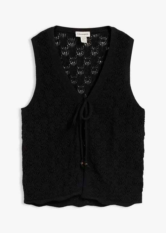 Gilet in maglia traforata, bonprix
